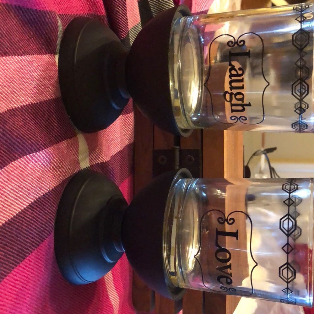 Laugh and love candle holders